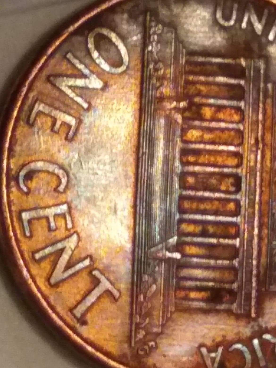 1998-Rainbow-Penny-With-Two-Dates-&-White-Flat-Lettering-Any-Info-?