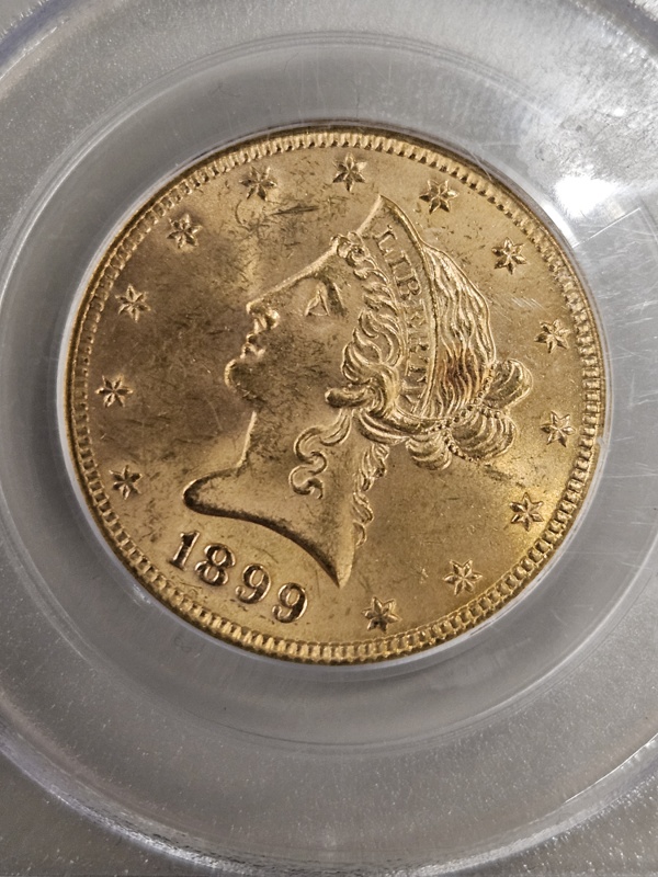 New-Acquisition-1899-10$-Gold-Piece,-Concerns-About-Cracks-In-PCGS-Case