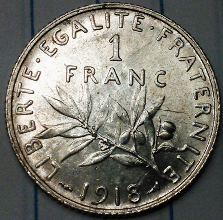 1918-French-1-Franc-For-Grading