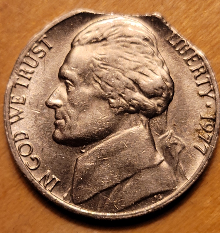1977-Nickel-Clipped-Planchet-Error?