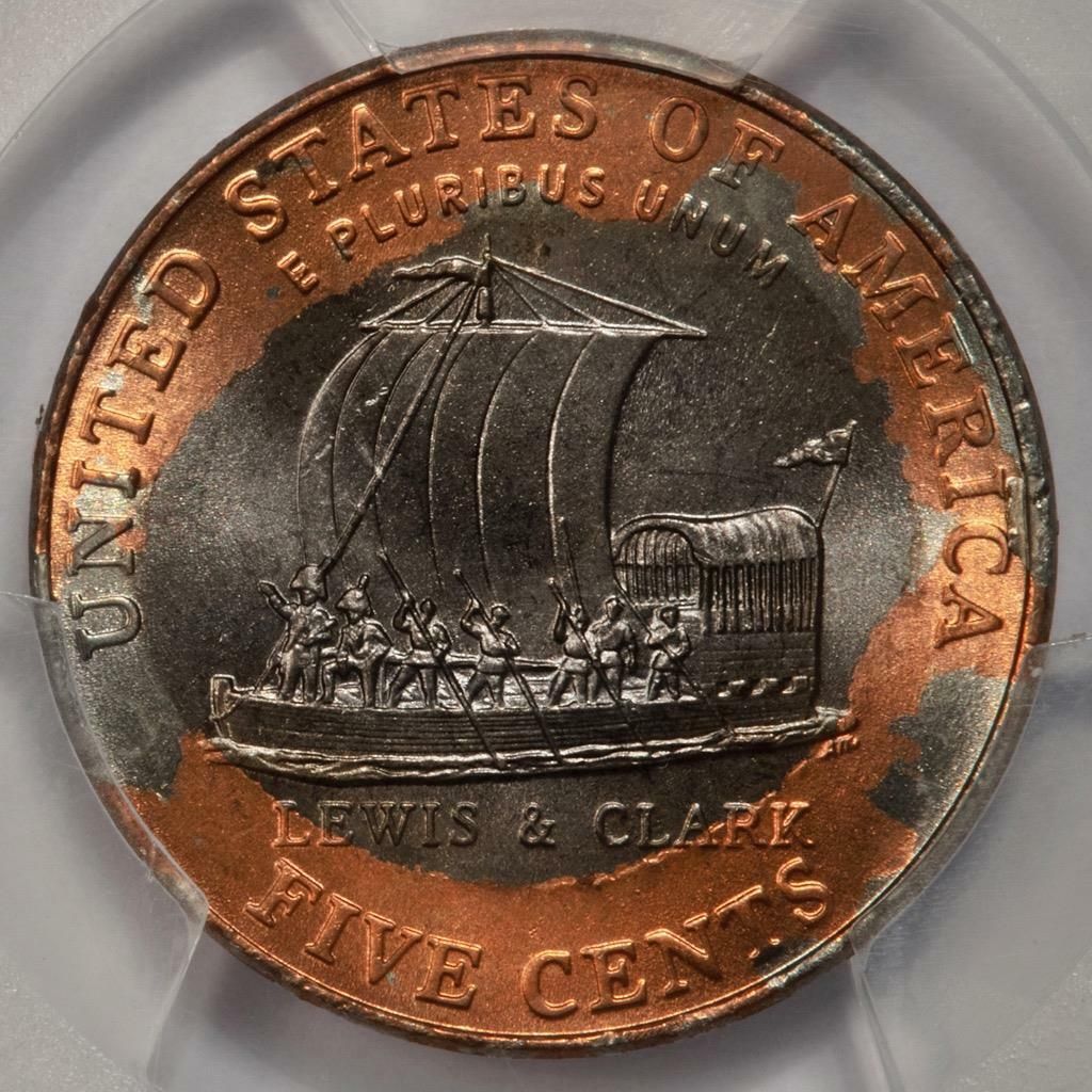 1959-P-5c-Orange/Black-Beauty-Improperly-Annealed-Planchet
