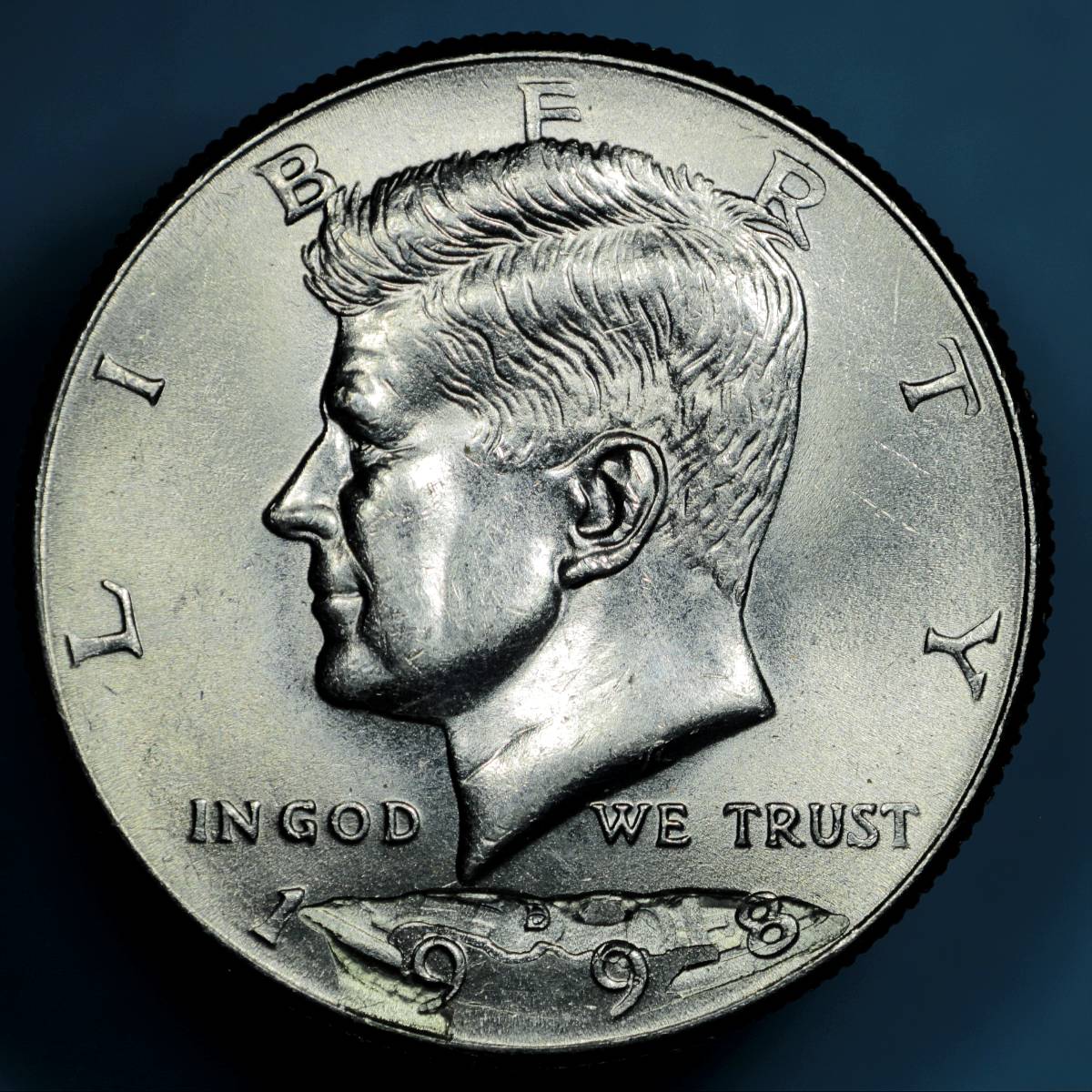 1998-D-Kennedy-50c-Brockage-From-A-Struck-Fragment