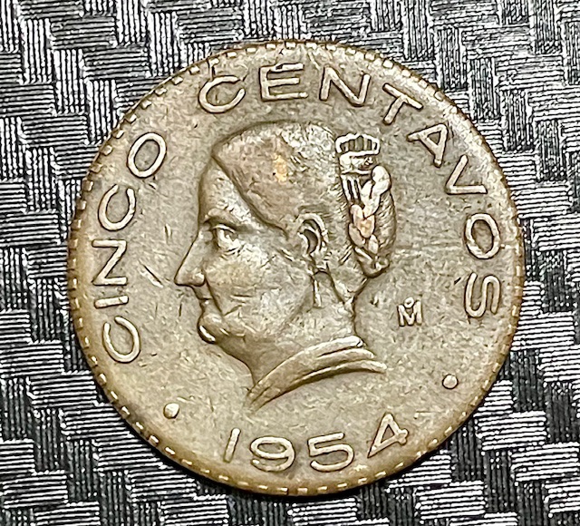 1954-Cinco-Centavos-Rim/Edge-Error