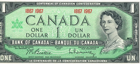 Canada-1867---1967-1-Dollar-Note-Grading-Needed