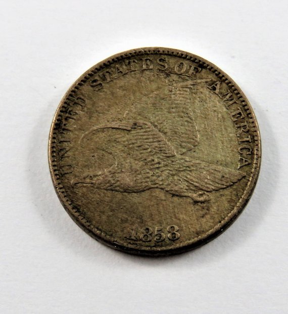 1858-Flying-Eagle-Cent-Struck-Out-Of-Collar?