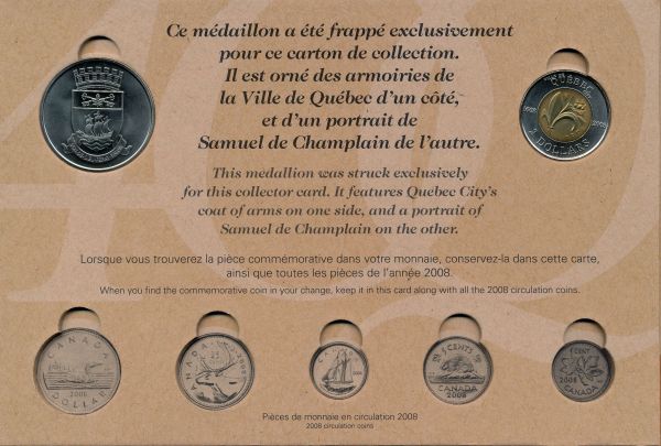 Commems-Collection-Canadian:-2008-Quebec-400th-Collector-Card