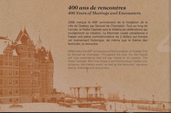 Commems-Collection-Canadian:-2008-Quebec-400th-Collector-Card
