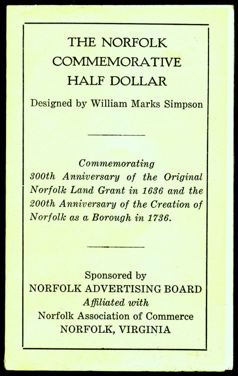 Commems-Collection-Classic:-1936-Norfolk-Bicentennial/Tercentennial