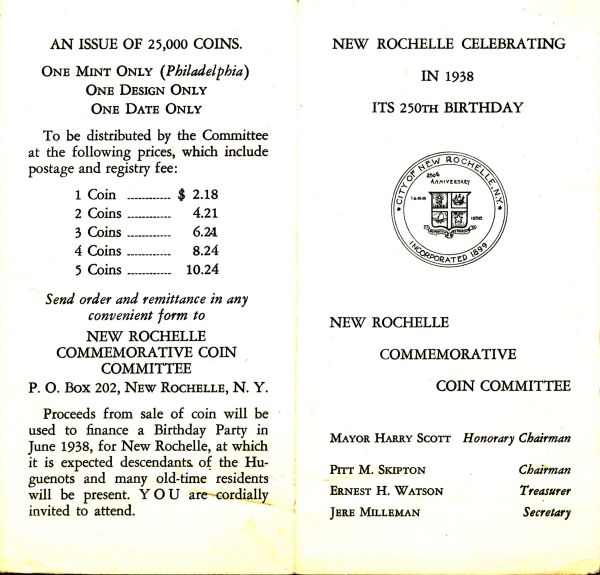 Commems-Collection-Classic:-1938-New-Rochelle-New-York-250th-Anniversary---Revisited