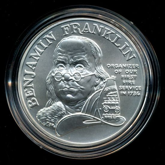 Commems-Collection-Modern:-What-If?-1993-Benjamin-Franklin-Firefighters-Coins