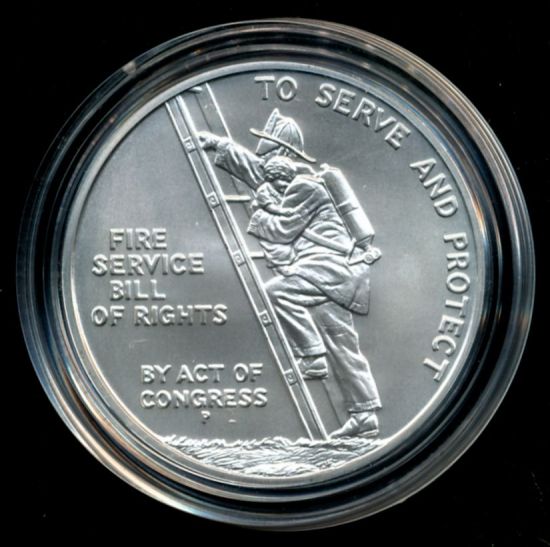 Commems-Collection-Modern:-What-If?-1993-Benjamin-Franklin-Firefighters-Coins