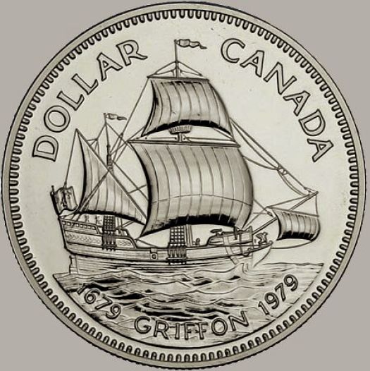 Commems-Collection-Canadian:-1979-Le-Griffon-Commemorative-Silver-Dollar