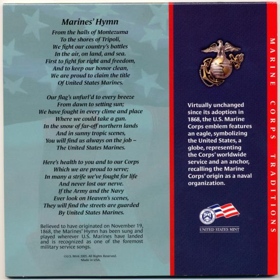 Commems-Collection-Modern:-2005-Marine-Corps-Anniversary-Coin-&-Stamp-Set