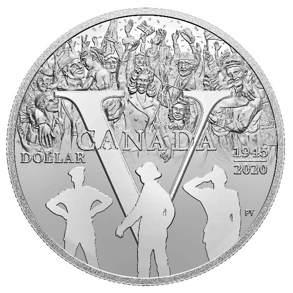 Commems-Collection-Canadian:-2020-75th-Anniversary-Of-V---E-Day-Silver-Dollar