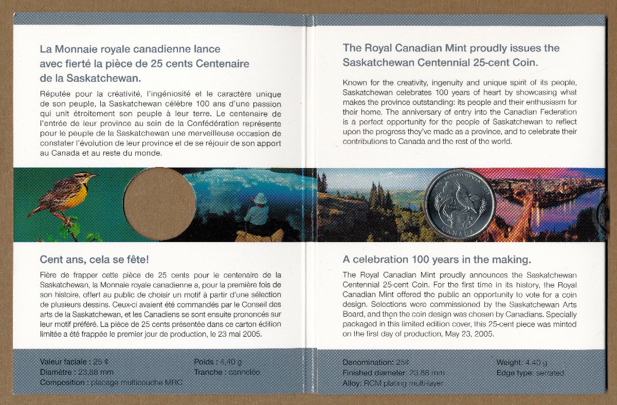 Commems-Collection-Canadian:-2005-Saskatchewan-Centennial-Silver-$5---Coin-2-Of-12