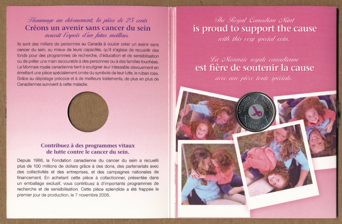 Commems-Collection-Canadian:-2006-Breast-Cancer-Awareness-Silver-$5---Coin-3-Of-12
