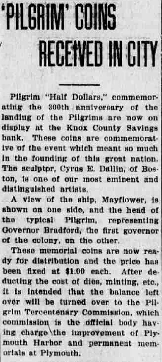 Commems-Collection-Classic:-1920-Pilgrim-Landing-Tercentenary---Newspaper-Ads