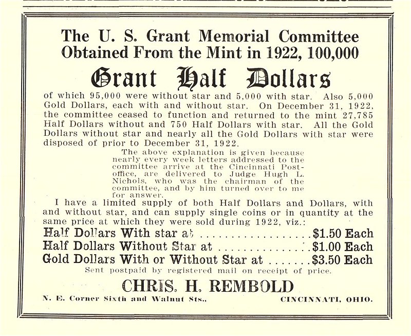 Commems-Collection-Classic:-1922-Grant-Memorial---Post-Shutdown-Promotion