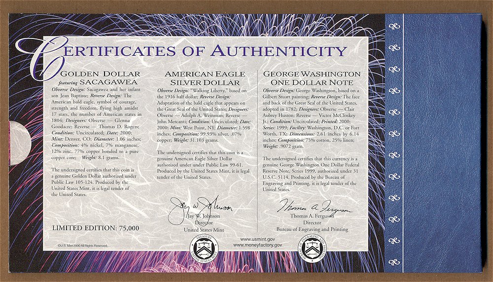 Commems-Collection-Modern:-2000-US-Millennium-Coinage-And-Currency-Set