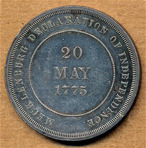 Commems-Collection-Medals:-1875-Mecklenburg-Declaration-Centennial