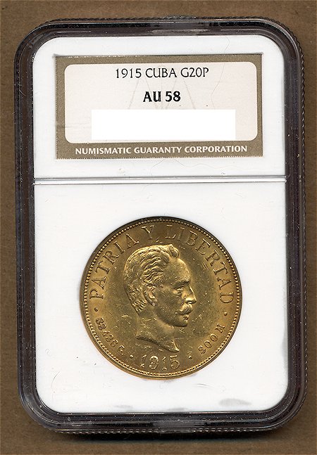 Commems-Collection-World:-1915-Cuba-Gold-20-Pesos