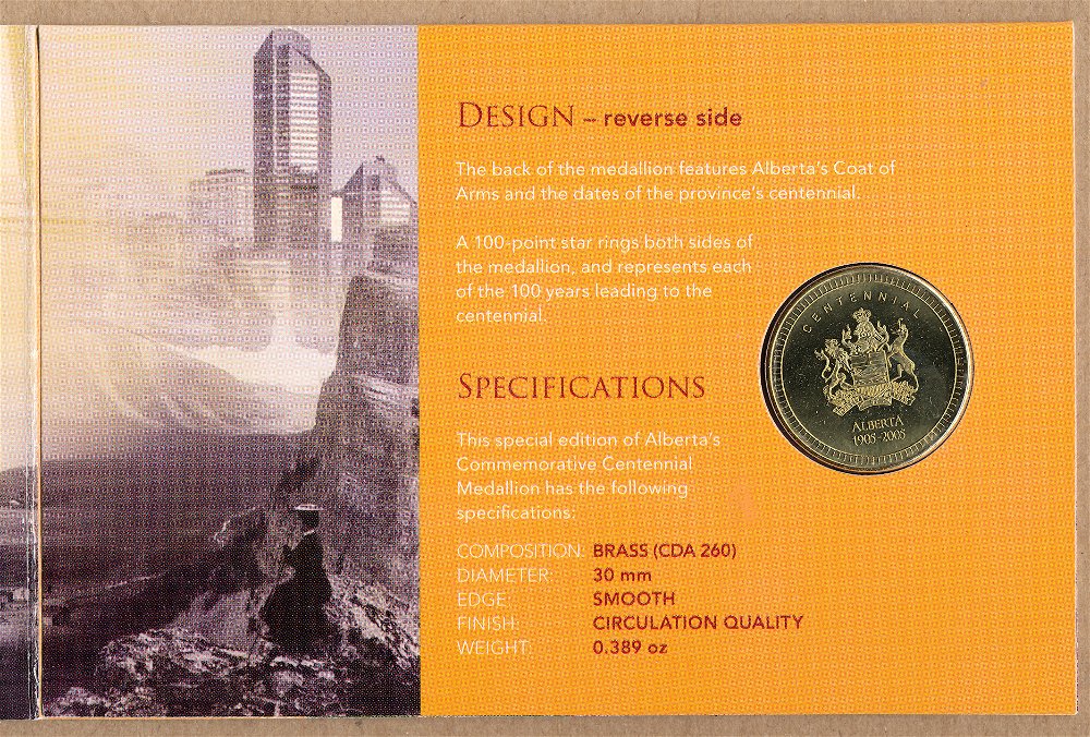 Commems-Collection-Canadian:-2005-Alberta-Centennial-Silver-$5---Coin-1-Of-12