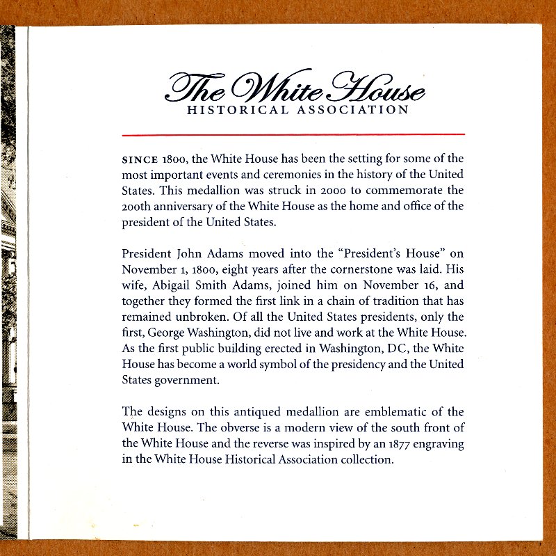 Commems-Collection-Medals:-2000-White-House-Medal---Historical-Association