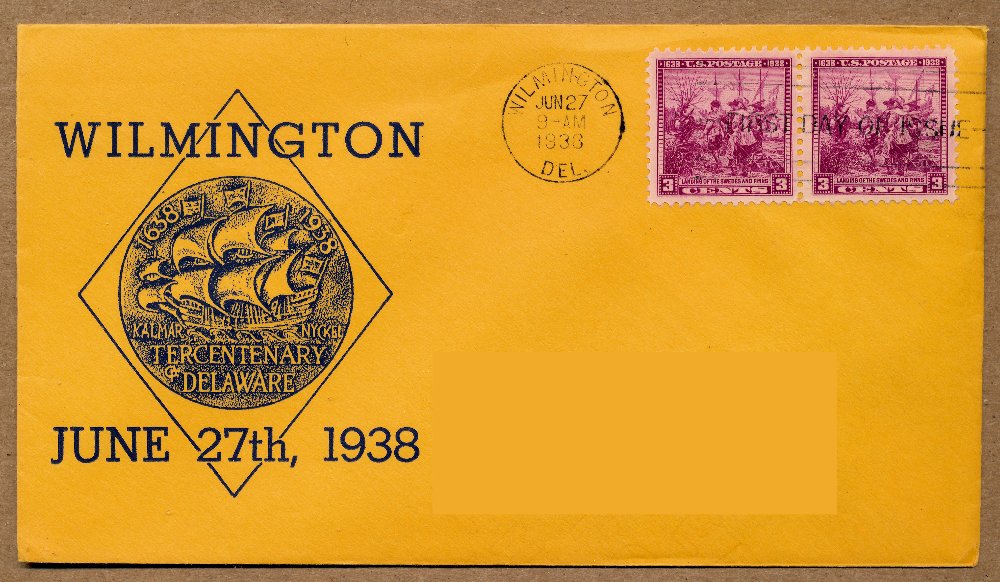 Commems-Collection-Classic:-1936-Delaware-Tercentenary---Cousin-#5-+-F-D-C