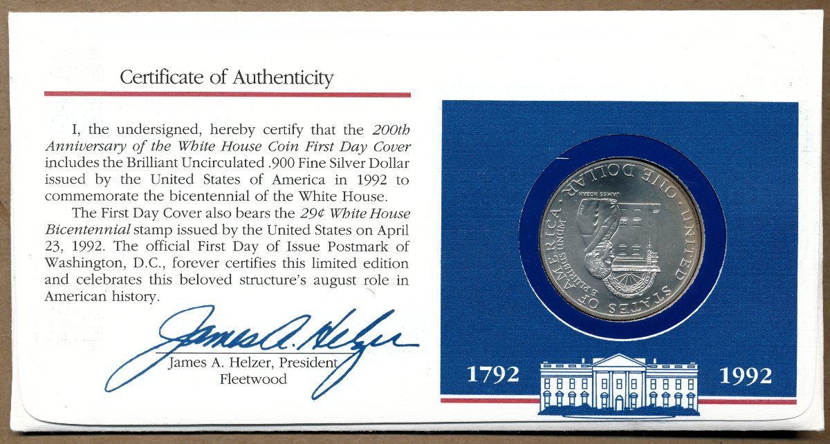 Commems-Collection-Modern:-1992-White-House-Bicentennial-PNC
