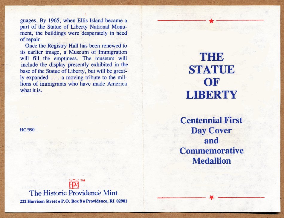 Commems-Collection-Medals:-1985-Statue-Of-Liberty-Arrival-Centennial