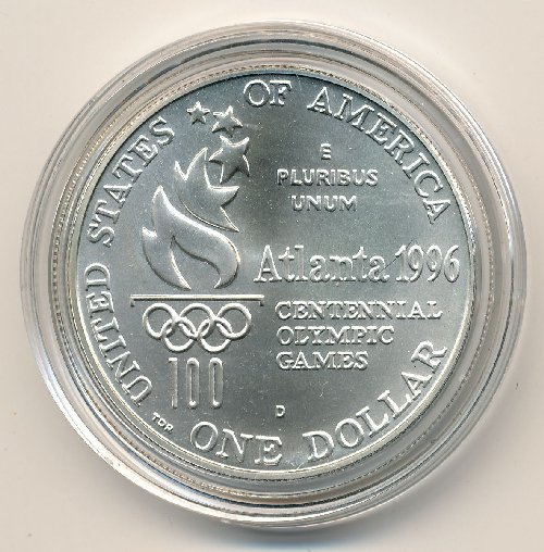 Commems-Collection-Modern:-1996-Atlanta-Olympics-High-Jump-Dollar