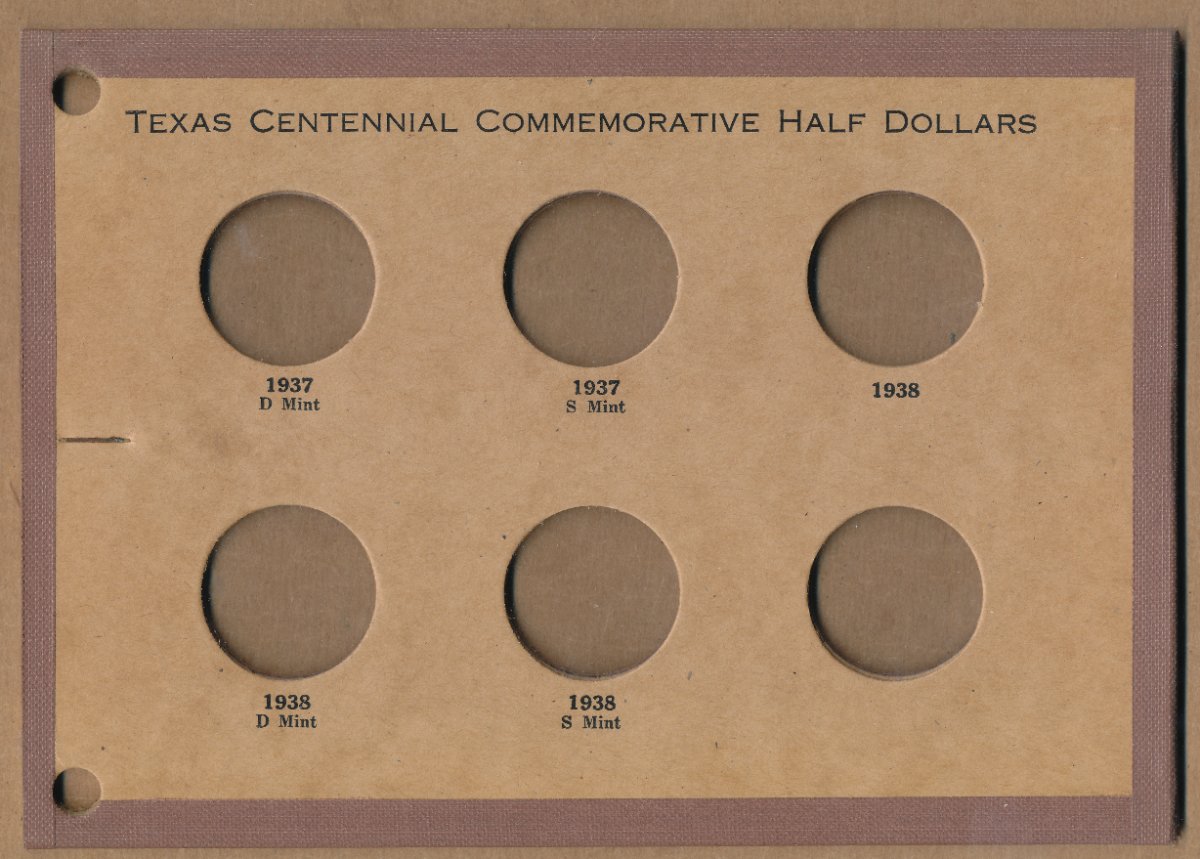 Commems-Collection-Classic:-Wayte-Raymond-Commemorative-Coin-Boards---Texas-Centennial-Set