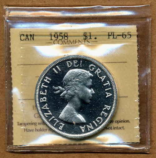 Commems-Collection-Canadian:-1958-British-Columbia-Silver-Dollar---Proof-Like
