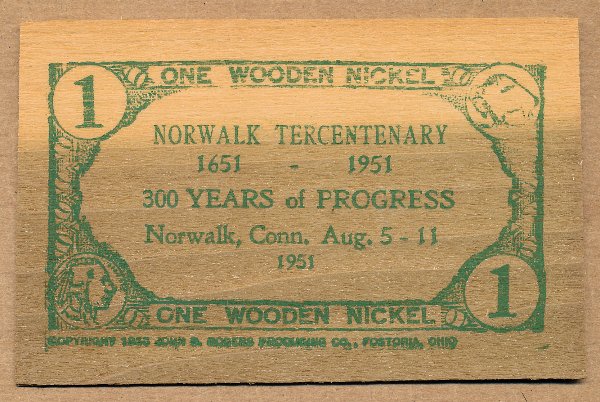 Commems-Collection-Medals:-1951-Norwalk,-CT-Tercentenary