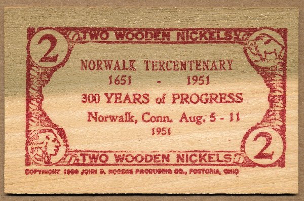 Commems-Collection-Medals:-1951-Norwalk,-CT-Tercentenary