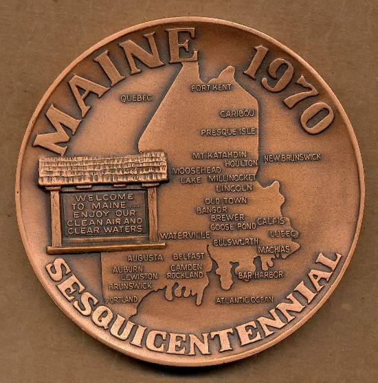 Commems-Collection-Medals:-1970-Maine-Statehood-Sesquicentennial
