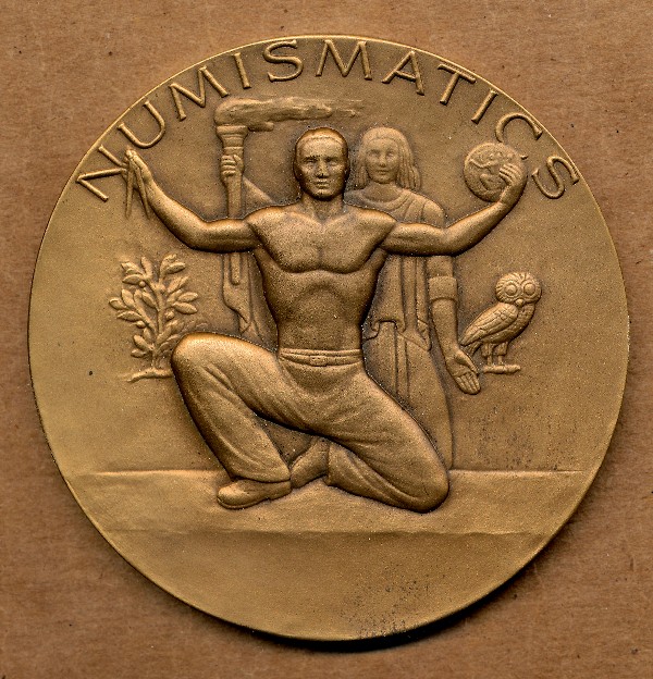 Commems-Collection-Medals:-1965-Numismatic-Award-Medal-Presented-To-Russell-B.-Robins