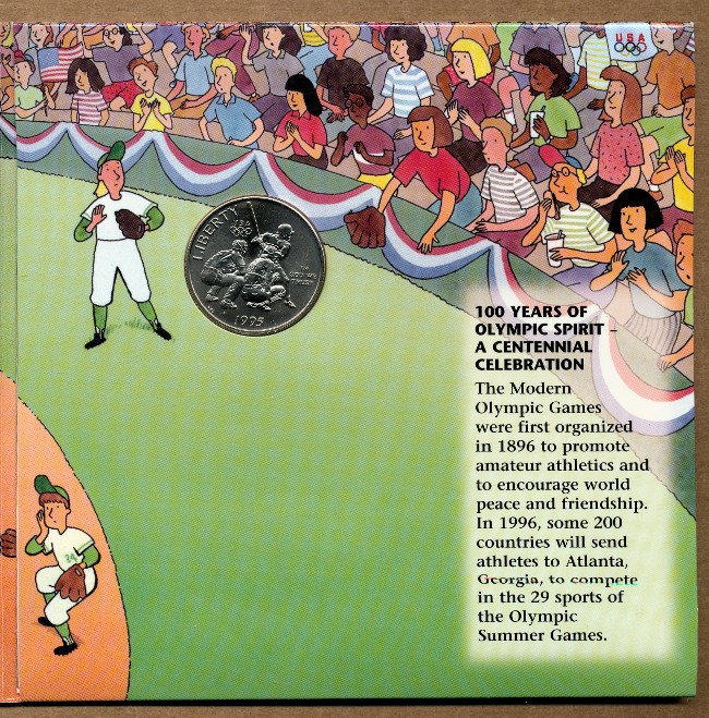 Commems-Collection-Modern:-1995-Atlanta-Olympics-Baseball-Half-Dollar-Young-Collector's-Set