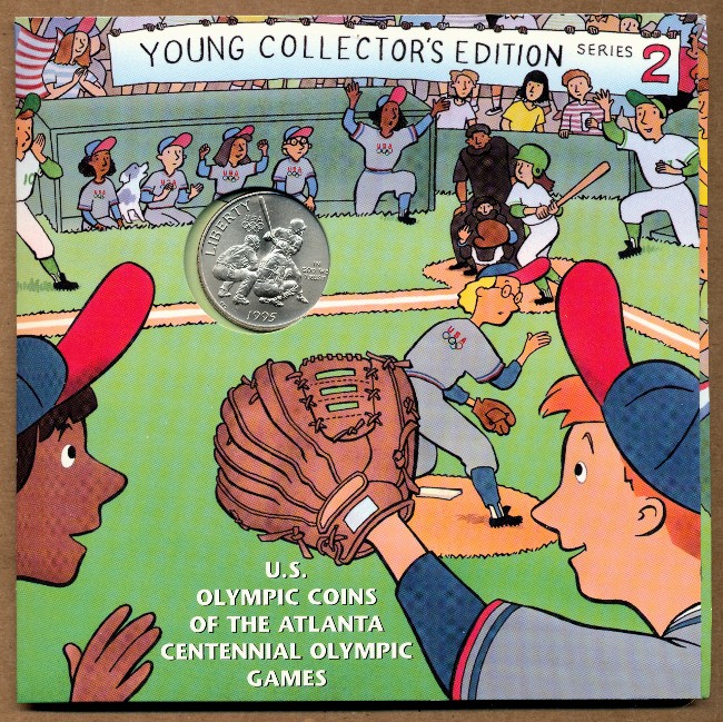 Commems-Collection-Modern:-1995-Atlanta-Olympics-Baseball-Half-Dollar-Young-Collector's-Set