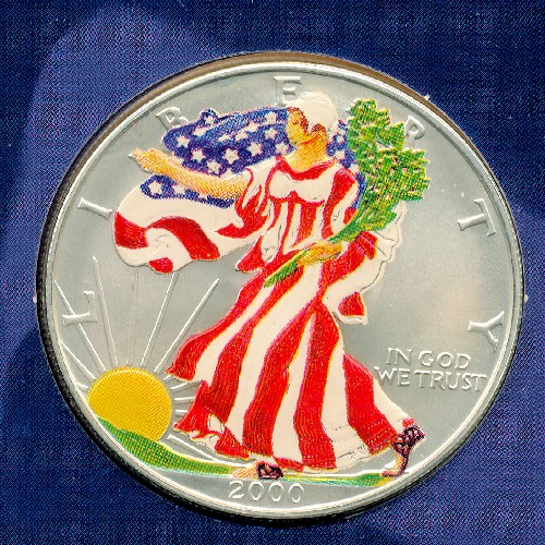 Commems-Collection-Modern:-2000-Silver-Eagle-Enhanced-By-Perth-Mint
