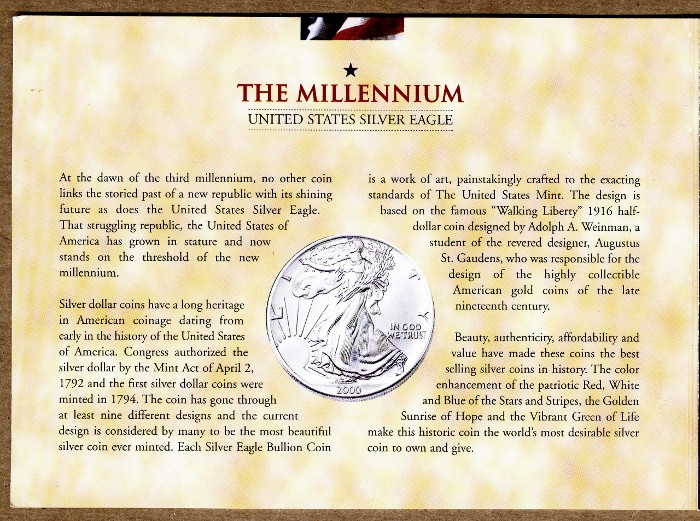 Commems-Collection-Modern:-2000-Silver-Eagle-Enhanced-By-Perth-Mint