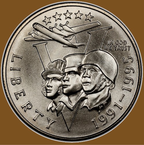 Commems-Collection-Modern:-1993-World-War-II-Coin-And-Victory-Medal-Set