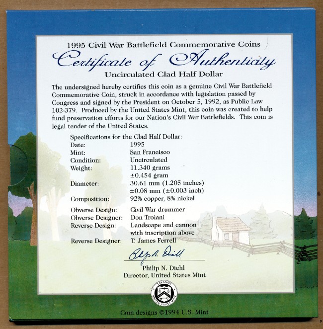 Commems-Collection-Modern:-1995-Civil-War-Battlefields---Young-Collector's-Edition