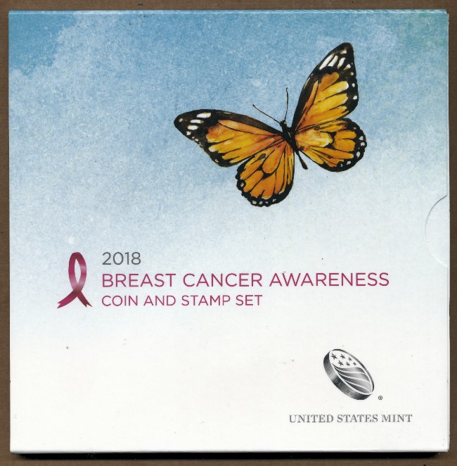 Commems-Collection-Modern:-2018-Breast-Cancer-Awareness-Coin-And-Stamp-Set