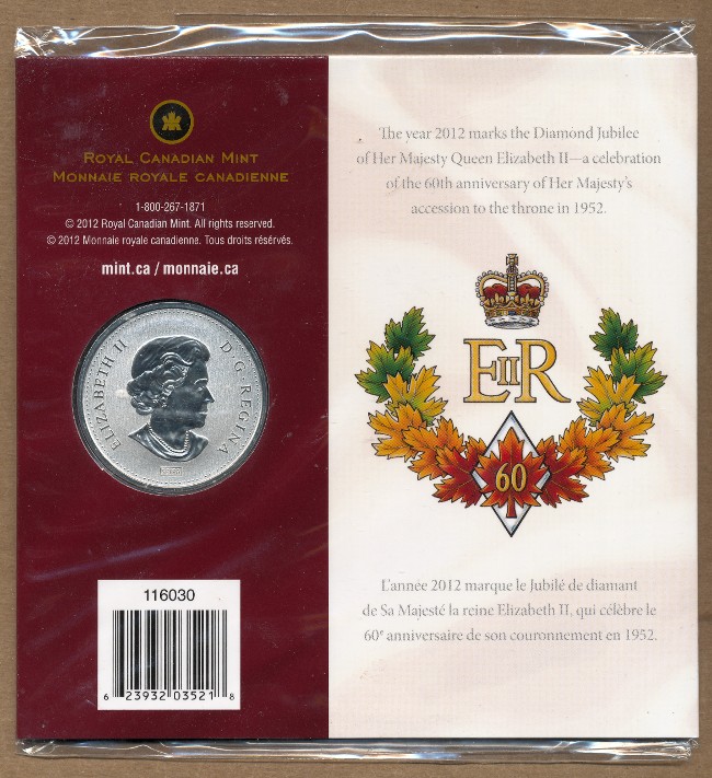 Commems-Collection-Canadian:-2012-Queen-Elizabeth-II-Diamond-Jubilee---50-Cents