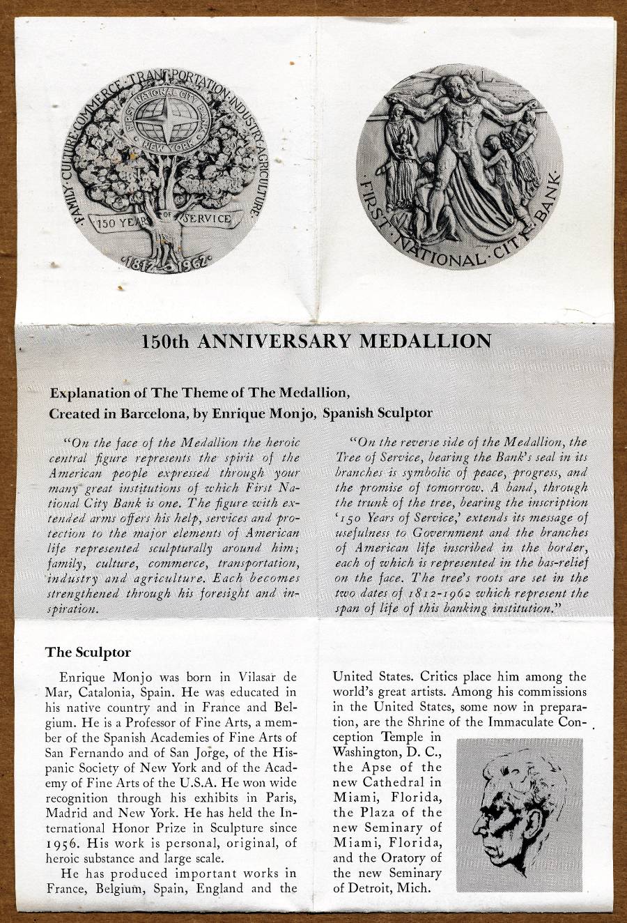 Commems-Collection-Medals:-1962-First-National-City-Bank-150th-Anniversary