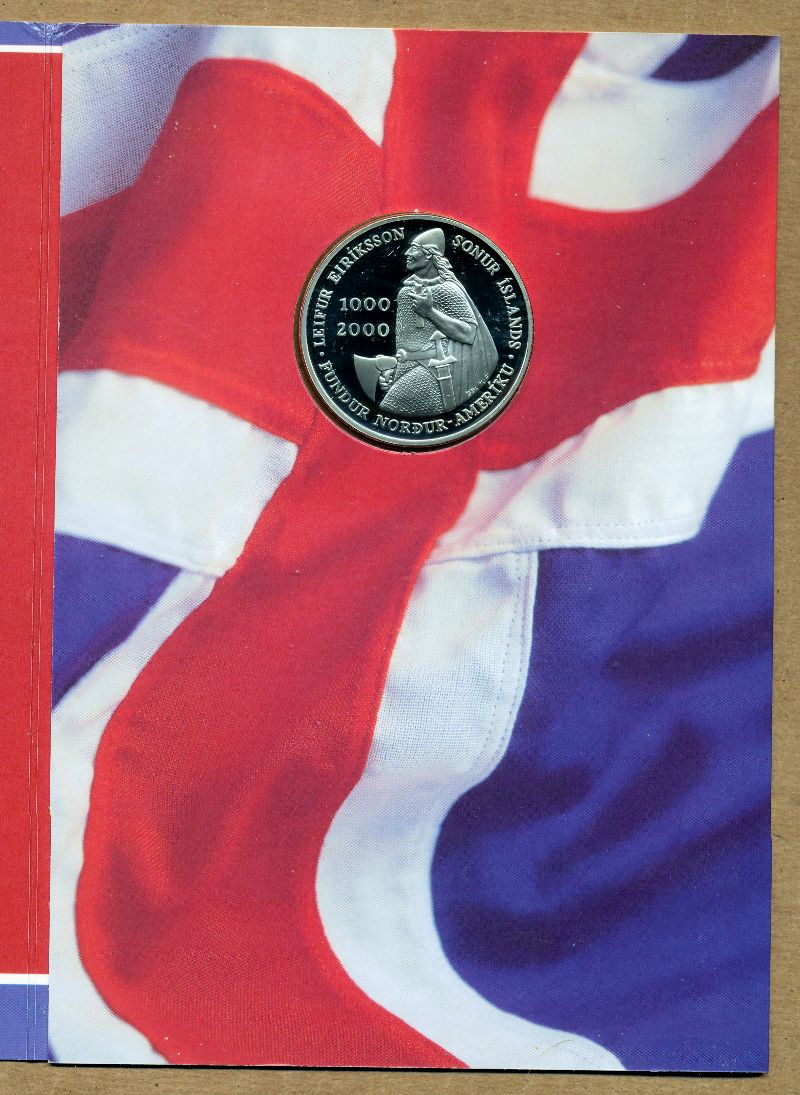 Commems-Collection-Modern:-2000-US---Iceland-Joint-Issue---Iceland-Coin-Folder