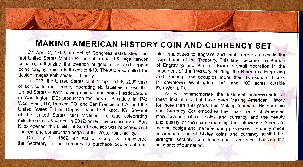 Commems-Collection-Modern:-2012-Making-American-History-Coin-And-Currency-Set