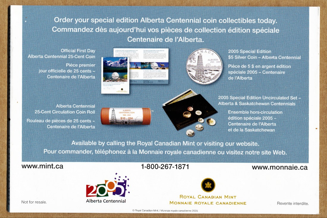 Commems-Collection-Canadian:-2005-Alberta-Centennial-Silver-$5---Coin-1-Of-12