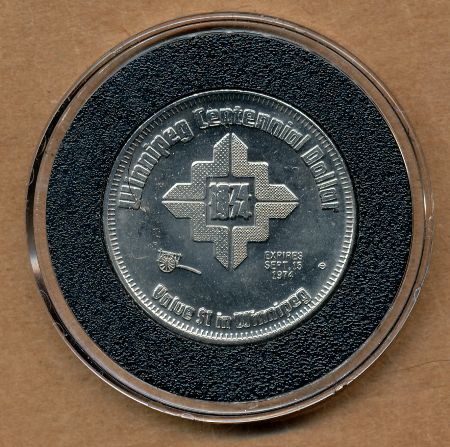 Commems-Collection-Canadian:-1974-Winnipeg,-Manitoba-Centennial---Silver-Dollar